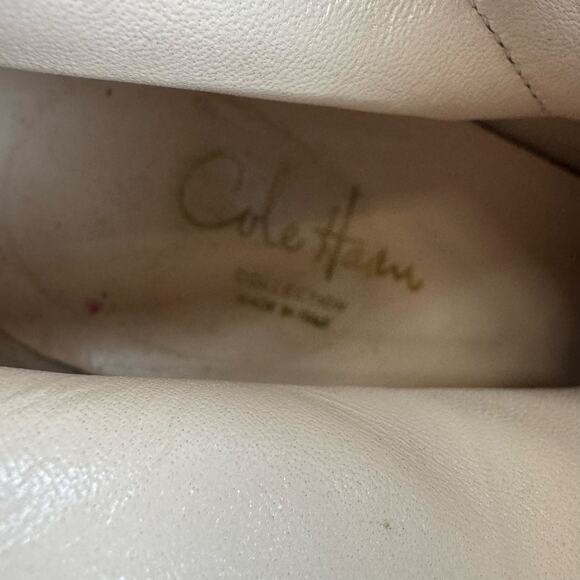 Cole Haan Size 8 Brown Leather Ankle Boots High Block Heel Buckle Bootie - Picture 8 of 10